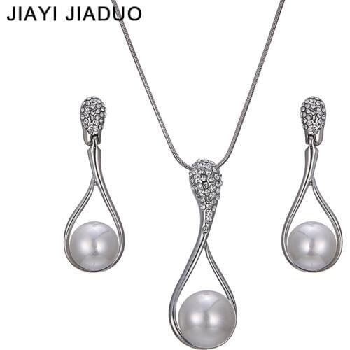 Fashion Bridal jewelry set Silver Color Necklace earrings For women charm gift of Wedding Party dress shipping 2017