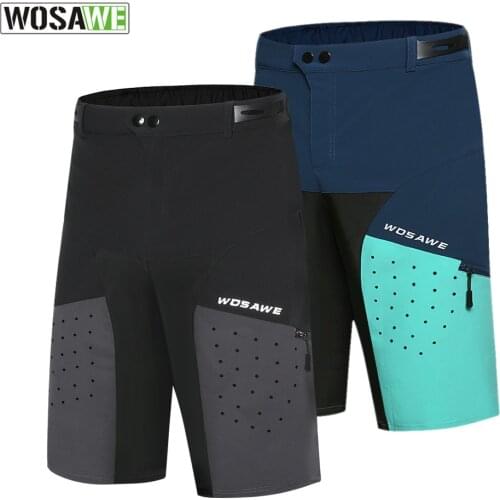 WOSAWE Mens Summer Cycling Shorts MTB Downhill Trousers Ountain Bike Bicycle Shorts Mountain Biking Loose Fit Running Shorts