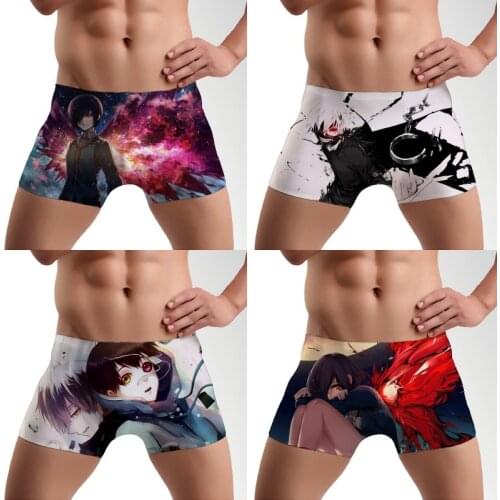 Anime Tokyo Ghoul Cartoon kaneki ken Printed Mens Underwear Brief Short Underpants Cosplay Costume for Men Boy Gift 1pcs