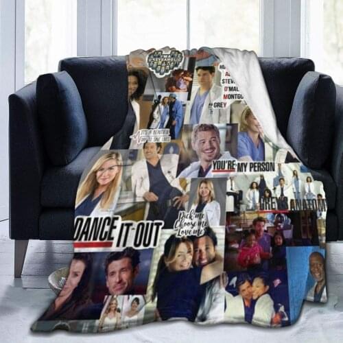 Greys-Anatomy -Soft Micro Fleece Blanket Throw Fuzzy Hypoallergenic Plush for Kids Boys Girls Adults 3D Fashion Print