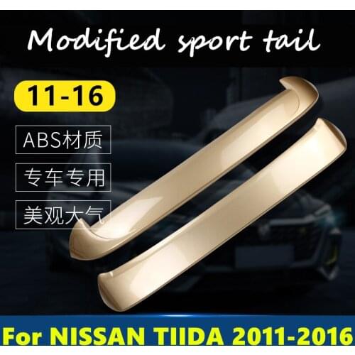 For NISSAN TIIDA 2011-2016 Tail trim strip exterior special tail wing free punching wing Exterior decoration car Accessories