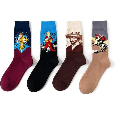 Men Socks Cotton Creative High Quality Socks Famous Panting President Women Men Socks Adult Casual Crew Socks Creative