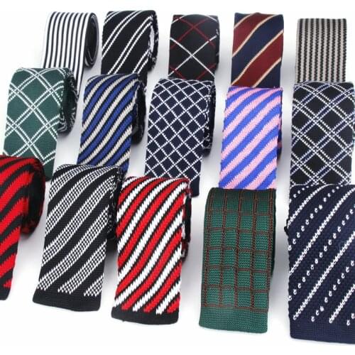 New Knit Neck Tie For Men Casual Knitted Ties Fashion Polyester Mens Necktie For Wedding Business Adult Suit Tuxedo Plaid Tie