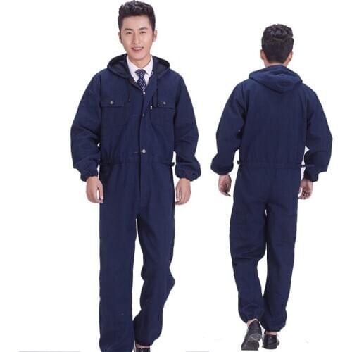 Welding Clothing Denim Hooded Overalls Dust Proof Jeans worker Uniforms Painter Coveralls repairmen working jumpsuit welder suit