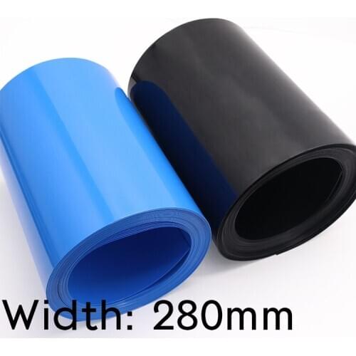 Width 280mm (Diameter 178mm) Lipo Battery Wrap PVC Heat Shrink Tube Insulated Case Sleeve Protection Cover Flat Pack Blue Black
