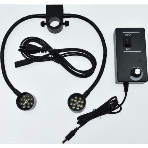 Universal Double Tube Adjustable LED Light Source Flashlight for Industrial Digital Video Stereo Microscope Camera Lens