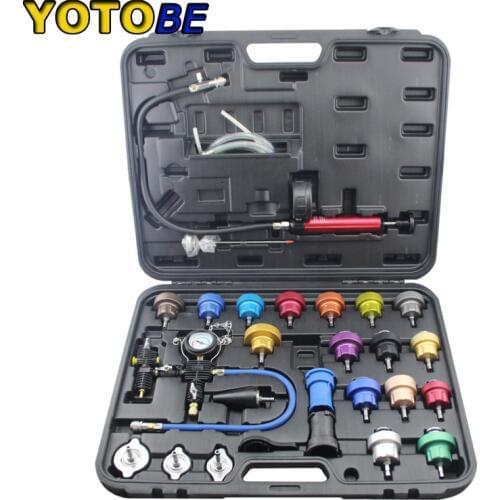 27pcs Universal Radiator Pressure Tester Kit Cooling System Tester Water Tank Leakage Tester Water Tank Leakage Tester