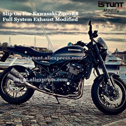 Full System Exhaust Escape Modified Front Mid Link Pipe Titanium Alloy Double Muffler Motorcycle Exhaust For Kawasaki Z900RS