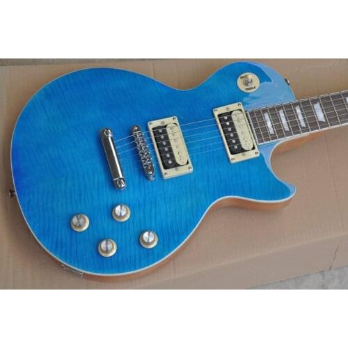 High quality electric guitar blue maple flame Standard electric Guitar in stock 62
