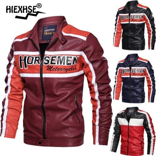 2021 Winter Mens Leather Jacket Men Fashion Motorcycle PU Leathe Jackets Casual Biker Coat Cool Zipper Fleece Male Jacket