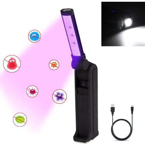 4 Modes Flashlight UV Light Working Flashlight LED Torch COB Rechargeable USB Magnetic Rotating Portable Vehicle Repairing Lamps