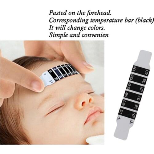 5Pc Forehead Head Strip LCD temperature Sticker Color Changing Fever Body Baby Child Kids Temperature Stickers Strip Sticky