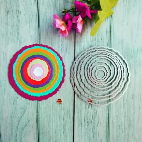 9Pcs Circle Torn Metal Cutting Die for Craft Dies Stencil Templates Scrapbooking Embossing Knife Mould Blade Punch Card Dies Cut