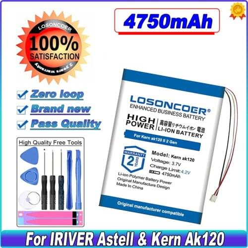 LOSONCOER High Capacity Battery 3900mAh Battery for iRiver Astell & Kern ak120 II 2 Gen Player Batteries