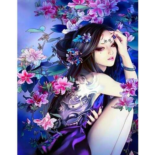 Diy diamond painting arts and crafts girl picture cross stitch cartoon painting rhinestones diamond embroidery Home decoration