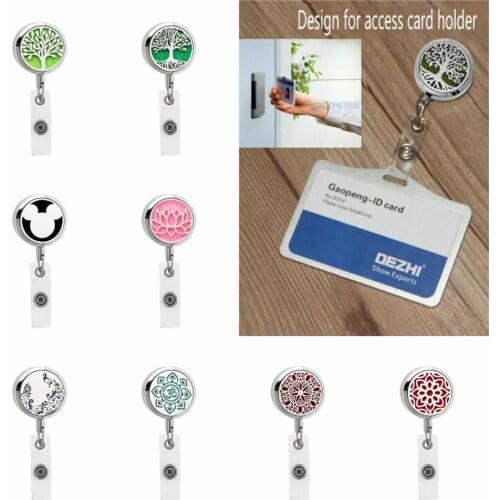 BJ-7 Hot peacock 316L stainless steel Badge Holder Essential Oil Diffuser Locket Name Tag Alligator Clip Holder Free 10pcs pads