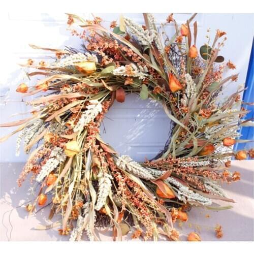 Large Harvest Wreath Front Door Wreath Handcrafted Garland Ornament Decor