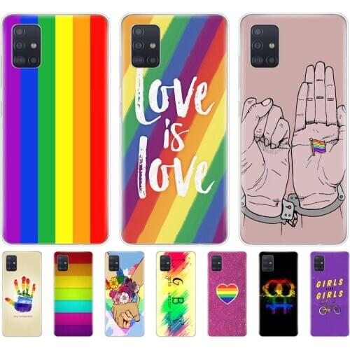 Cover case for samsung galaxy A31 A41 A51 A71 A01 A81 A91 A30S A20S A50S M30S M40S Gay Lesbian LGBT Rainbow Flag Pride