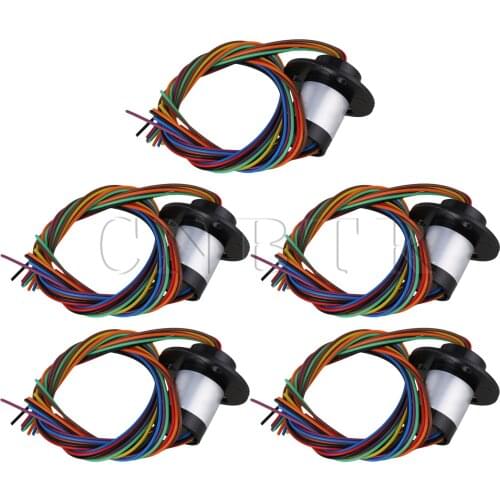 CNBTR 5Pieces 8 Wires 2A Black Metal AC240V Capsule Slip Ring fit Wind Power Generator