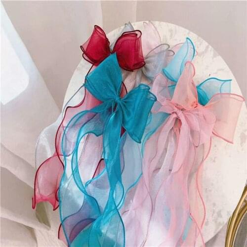 Children Cute Colors Ribbon Lace Bow Ornament Hair Clips Girls Lovely Sweet Barrettes Hairpins Kids Hair Accessories