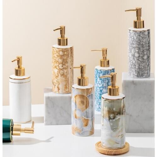 Luxury Simplicity Ceramic soap bottle Essence bottle Liquid foam Soap Dispenser Kitchen hand wash dispenser shampoo bottle LD093