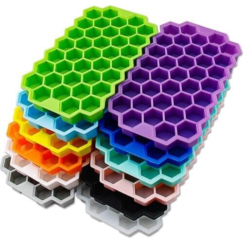 BPA Free 37 Cells Ice Mould Food Grade Silicone Flexible Ice Cube Molds for Ice Cube Make Chilled Drinks, Whiskey & Cocktails
