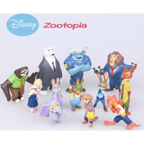 Disney Zootopia 12pcs/set toys Action Figure Doll Toy PVC Zootopia Figure Toys model Rabbit Judy Cop Fox Nick Cartoon Brinquedos