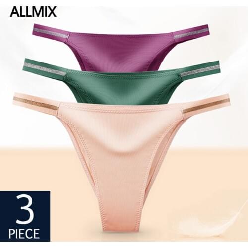 ALLMIX 3Pcs/lot Sexy Women Cotton Panties Set Underwear Seamless Belt Thongs Low Waist Female Sport Briefs Comfort Lady Lingerie