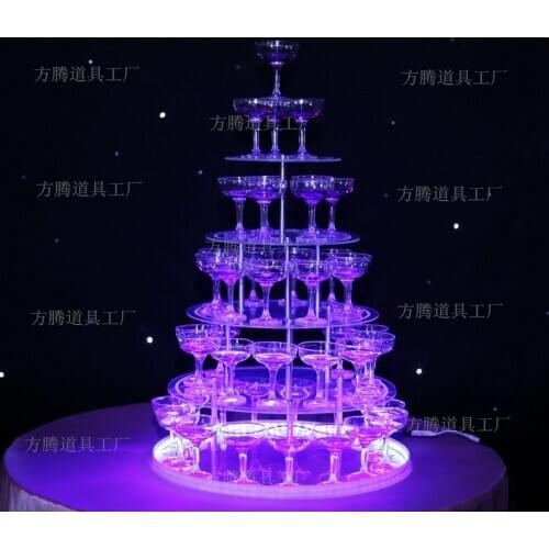 Beautiful Wedding champagne Tower Wine Tower With Five Tiers Round Party Decoration Wedding Supply