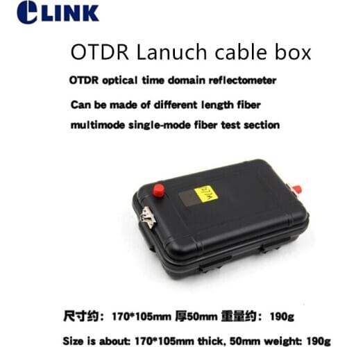 Mini OTDR launch cable box 1KM FC SC UPC APC Single Mode SM 9/125um 1310/1550nm Bare fiber OTDR Dead Zone Eliminator ELINK