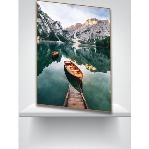 DIY Painting By Numbers Mountain Oil Paintings Lake is Smooth as a Mirror Landscape Kits Drawing On Canvas HandPainted Art