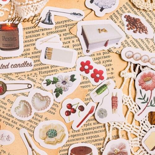 XINAHER 40Pcs/bag Vintage girls life series paper sticker DIY decoration sticker for album scrapbooking label sticker
