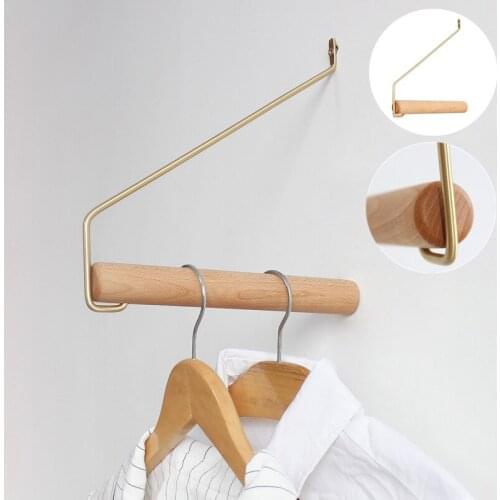Wall Hanger Wooden Hook Home Decoration Perforated Screw Installation Bathroom Towel Rack