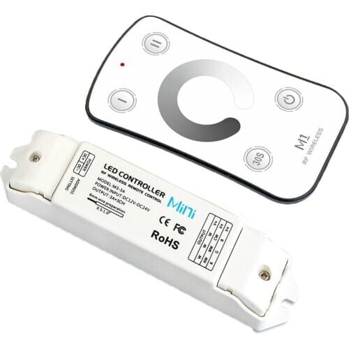 New Led Strip Dimmer 2.4G RF Touch Remote DC12-24V Constant Voltage Receiver 3A 3 Channel For 5050 3528 String Ribbon Use