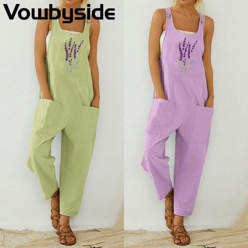 Solid color printing fashion womens overalls loose plus size casual pants