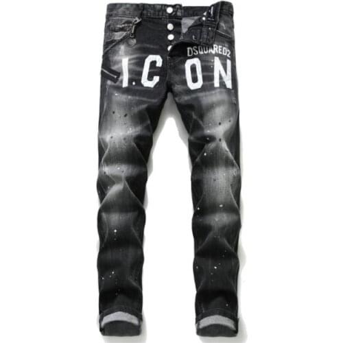 Genuine Dsquared2-2021 new mens jeans jeans mens jacket DSQ denim trousers