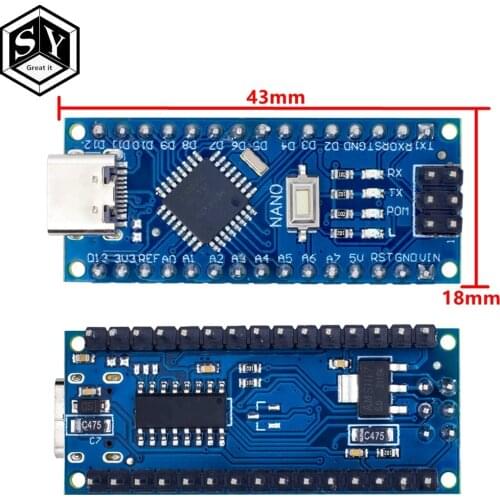 Type-C / Micro USB CH340 Nano 3.0 ATmega328P Controller Board Compatible For Arduino Nano CH340 USB Driver Nano V3.0 ATmega328