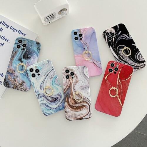Suitable for IPhone 11PRO Marble Frame Phone Case Apple 12/XR Fall Protection Case Iphone 11 Pro Max Cases Iphone 7 Case