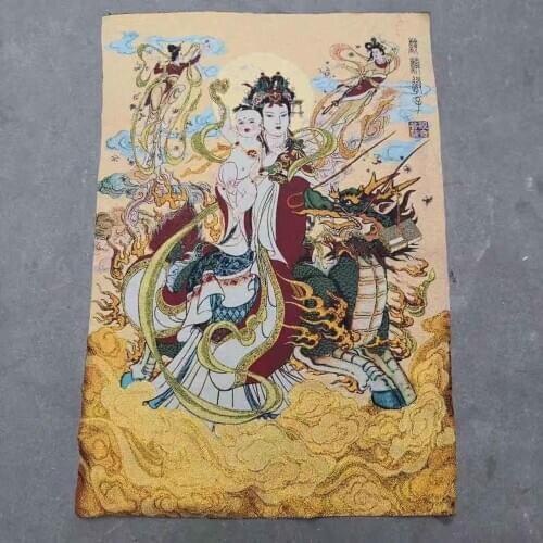 Avalokitesvara delivers the child thangka embroidery