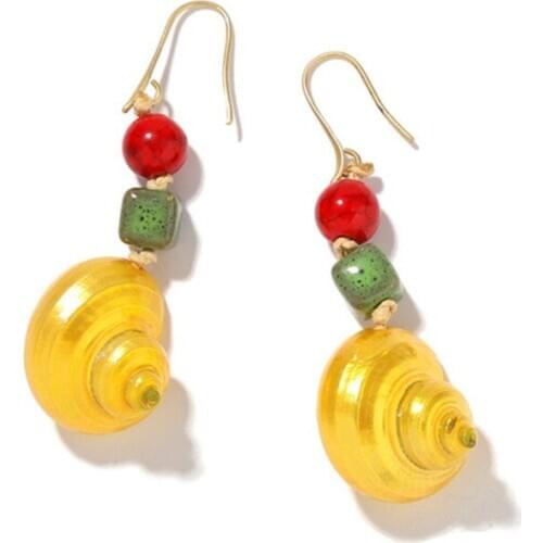 Light Yellow Gold Color Many Style Conch Drop Earrings for Women Bohemian Style Jewelry