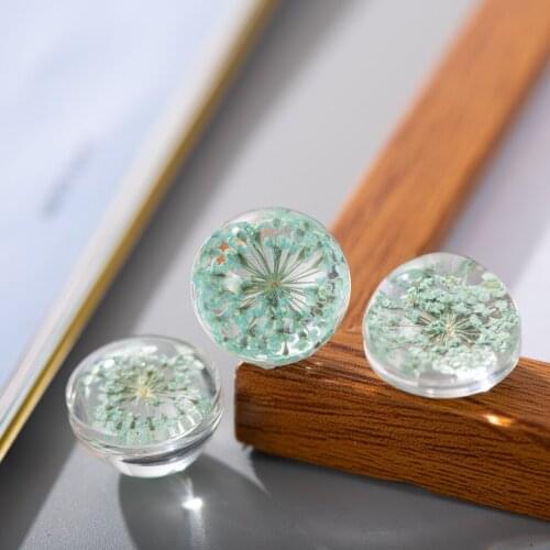 18# No-hook Solid Real Dried Flower Spherical glass Ball Without Hook Glass beads #IY410