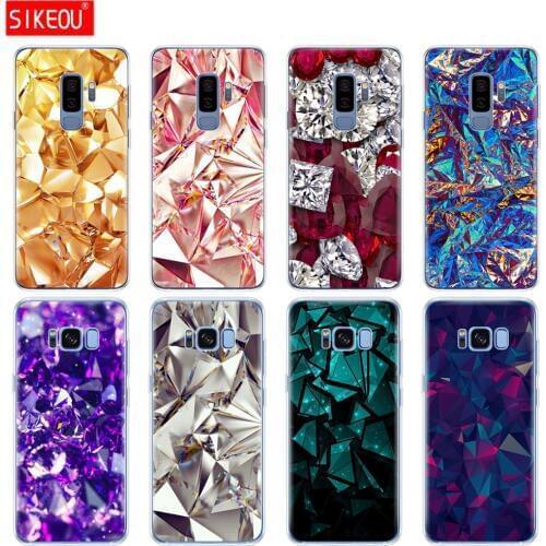 Silicone case for Samsung Galaxy S9 S8 S7 S6 edge S5 S4 S3 PLUS phone cover Crystal Diamond