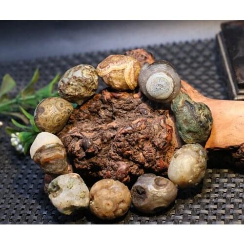 Big Treasure Talisman Power Cool Chinese Inner Mongolia Alashan Desert Agate Natural Eye Bead Amulet With A Hole Timestown D1