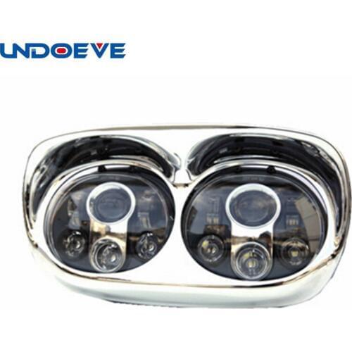 Undoeve Projector Dual LED Headlight for Motorcycles Road Glide 2004-2013