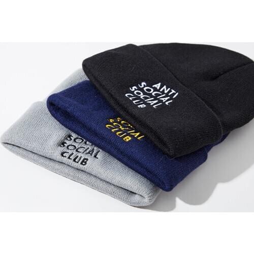 Unisex Knitted Hat for Women Beanies Autumn Winter Warm Woolen Cap Mens Couple Hats Letter Embroidered Fashion Wild Beanie Hat