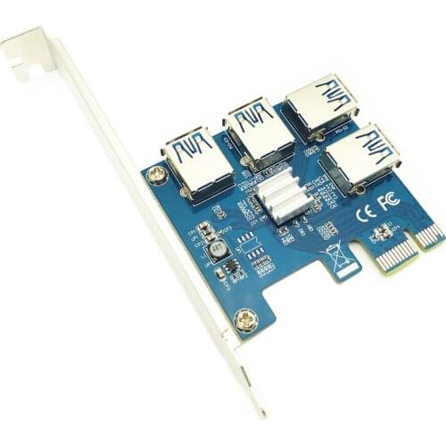 USB 3.0 PCI-E Express 1x to 16x Extender Riser Card Adapter PCIE 1 to 4 USB for Graphics Video Card for Bitcoin Mining Miner BTC