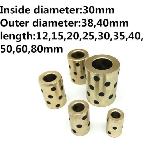 Inner diameter 30mm linear graphite copper set bearing copper bushing oil self-lubricating bearing JDB length 12-80mm