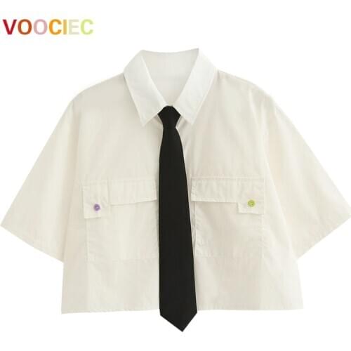 Женские летние рубашки VOOCIEC China At AliExpress