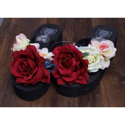 Summer Style Wedges Sandals Shoes Women High Heel Sandals Rose Shoes Open Toe Sandals Platform Thick High-Heel Shoes