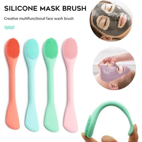 1 Pcs Professional Double Head Soft Silicone Facial Mask Brush Nose Brush Pore Cleaner Brush Remover Face Exfoliating Skin Care